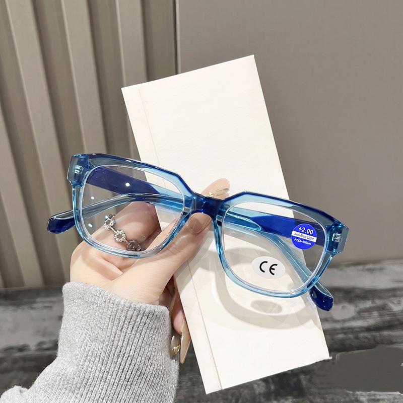 

2517 Anti-Blue Glasses Men S And Women S Korean Fashion Large Frame Square Frame Cross Ultra-Light Reading Reading Glasses 0 degree - anti-blue light glasses