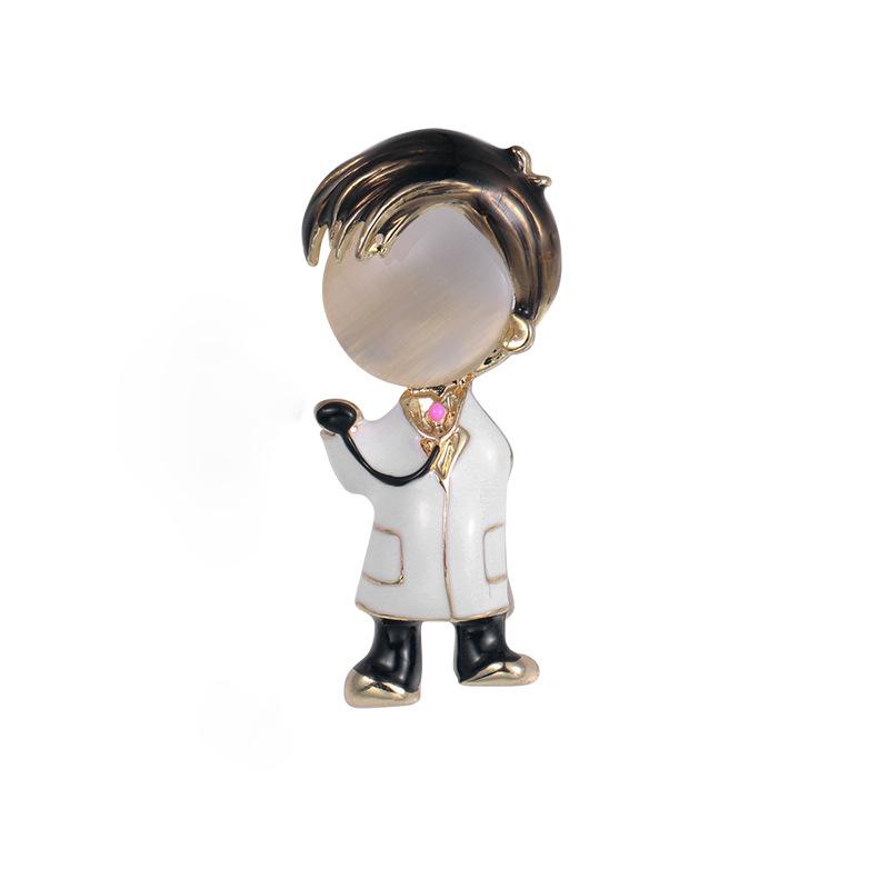 Opal Villain Personalized Brooch Creative Accessories Niche Design Pin Versatile Shirt Japanese and Korean Trend Jewelry