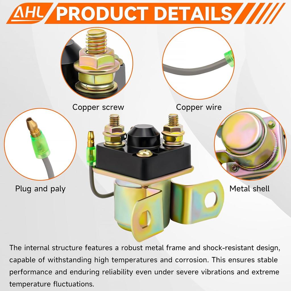 AHL Starter Solenoid Relay For Polaris Sportsman 500 1996-2002 Sportsman 600 2002-2003 Xpress 300 400 1996-1999 Trail BOSS 330 2003-2012 Trail Blazer
