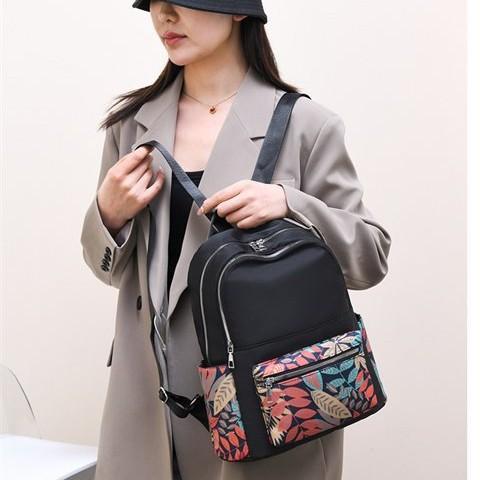 Schoolbag casual double back Korean summer outing retro women's backpack large capacity multi-purpose portable hand carry crossbody backpack