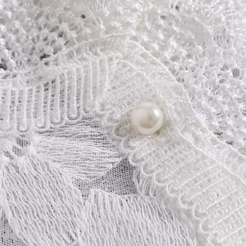 Lace Floral Sweater Shirt Detachable Collar Womens Autumn and Winter Fashionable Hollow Out Bottoming Fake Collar Decoration