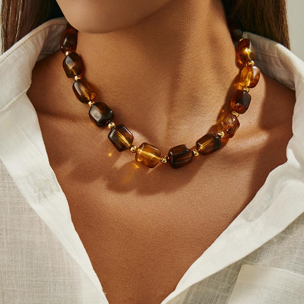 Irregular Resin Beads Choker for Women Necklace Jewelry Accessories
