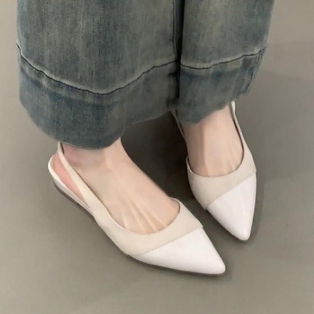 French Temperament Bag Head Sandals Female 2025 New Flat-bottomed Fairy Wind Gentle Pointed Single Shoes