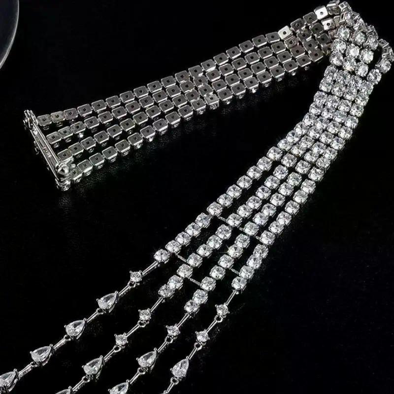Neue Luxus Exquisite Kristall Meteor Lange Quaste Brosche Anstecknadel Für Frauen Mode Schulterkette Schmuck Party Geschenke