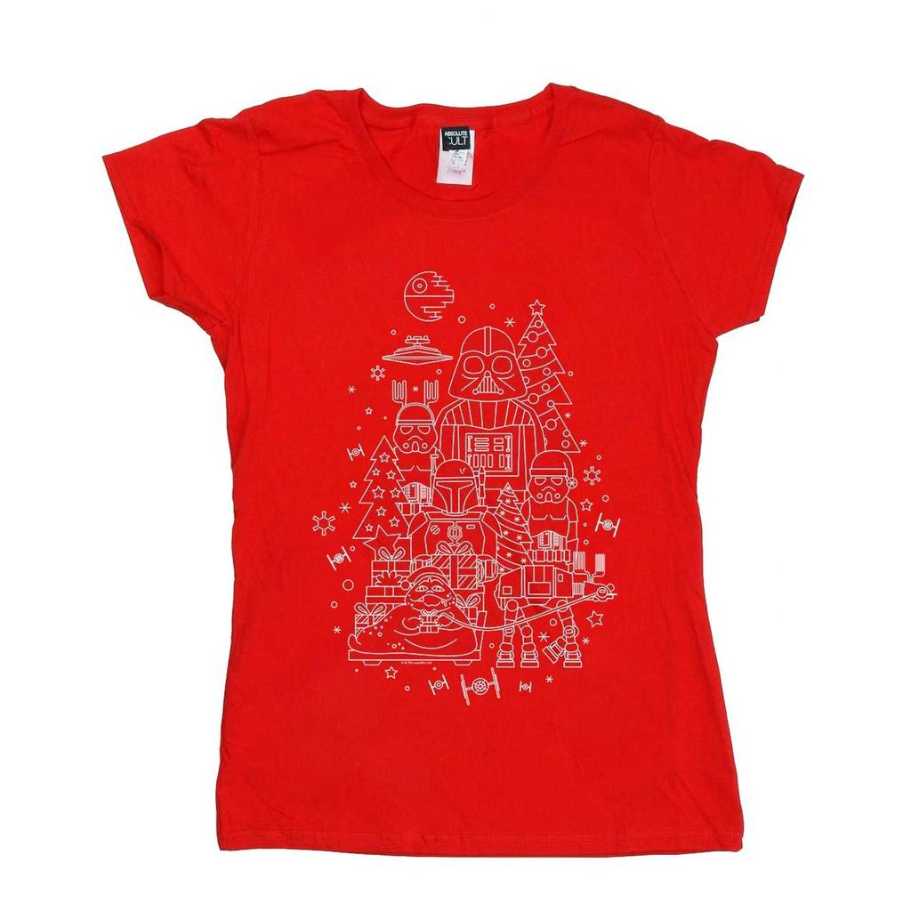 STAR WARS Womens/Ladies Empire Christmas Cotton T-Shirt