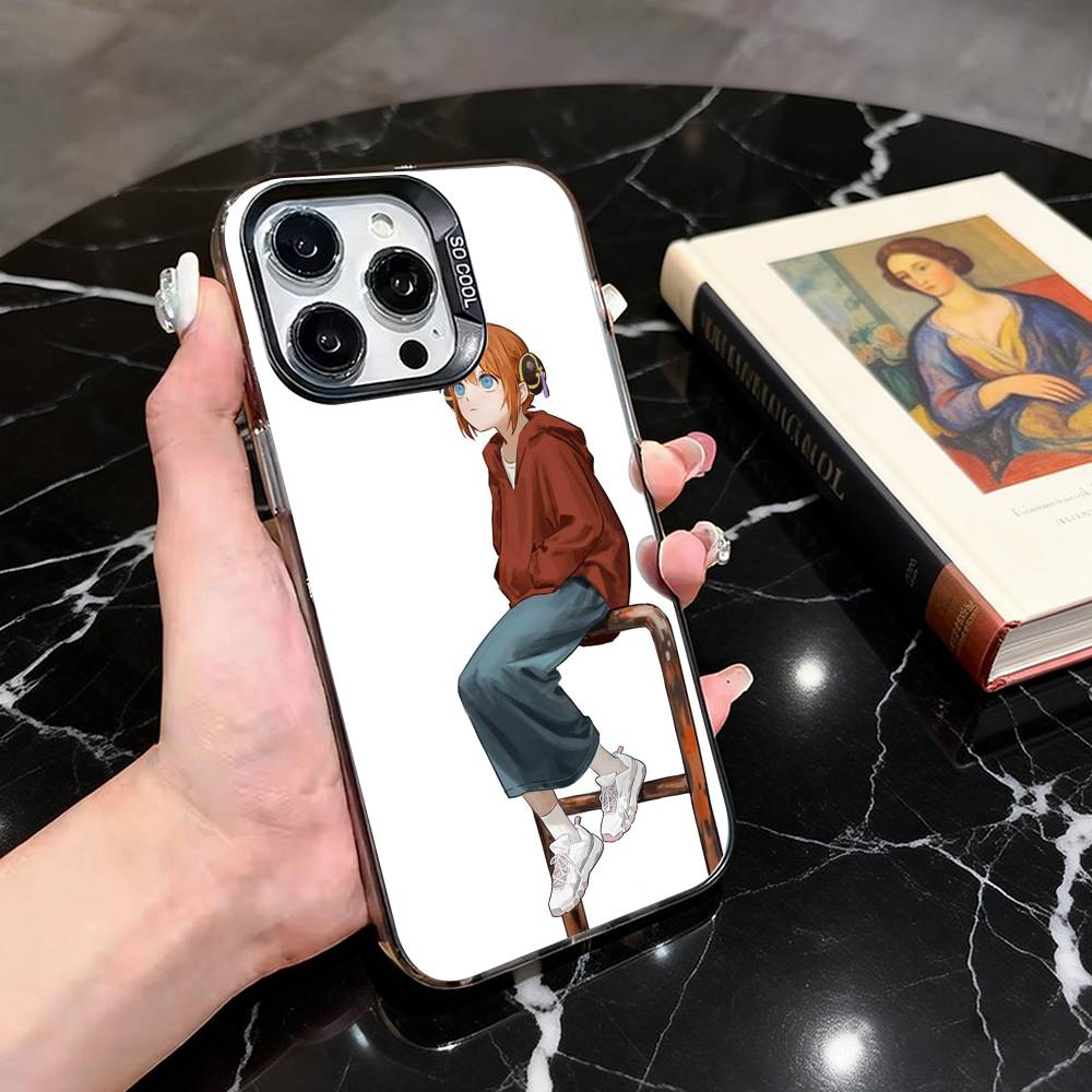 

Gintama Kagura Phone Case For iPhone 17,16,15,14,13,12,11 Plus,Pro Max,XS,Colored Silver Plated Inside Cover iPhone16plus