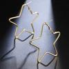 Stainless Steel Hollow Pentagram Hoop Earrings Boho Vacation Style Five-pointed Star Earring Punk Party Daily Jewelry Gift