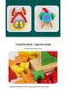 Rainbow Stackable Wooden Geometric Shapes - Baby Educational Toy Rings