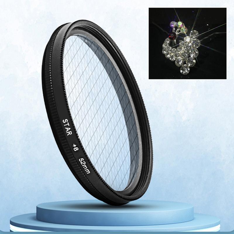 52mm Rotatable Adjustable Phone Star Filter Firelight Lens for Jewelry Accessories Night Photography Sparkling Effect Capture