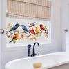 PVC Cute Adorable Bird Static Cling Window Sticker Removable Self-Adhesive for Kitchen Living Room Glass Home Decor Art