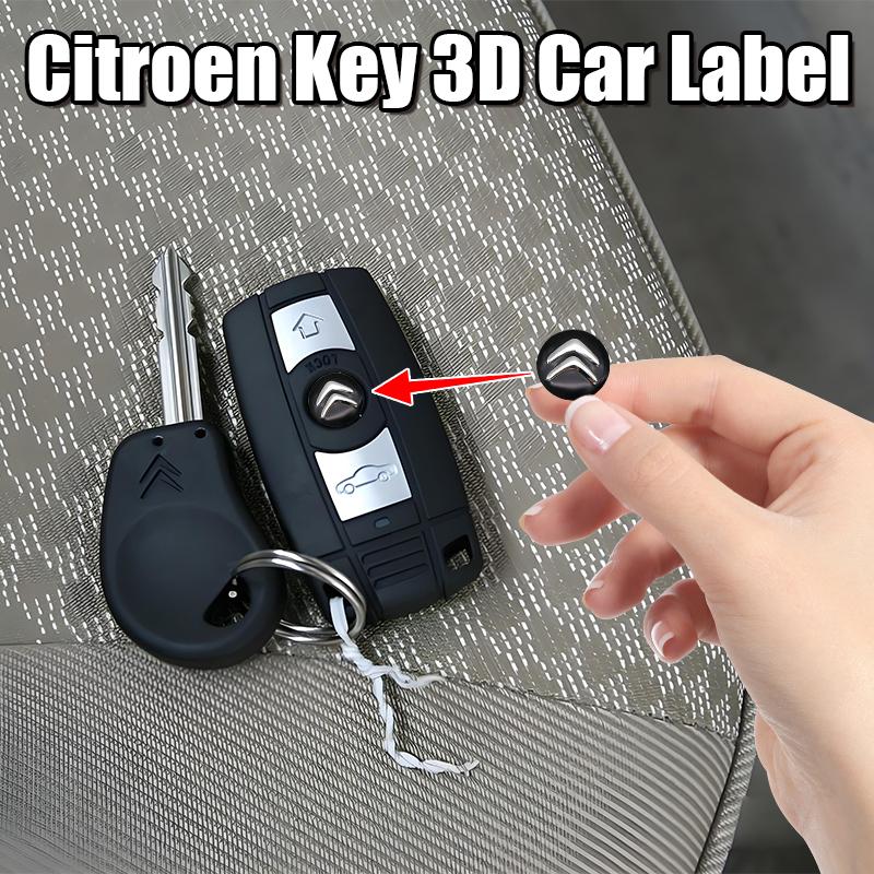 ATJ3 14/15.5mm Metal Car Emblem Remote Key Stickers Badge For Citroen C4 Picasso Xsara C5 Aircross Cactus C1 C2 C3 Styling Stickers