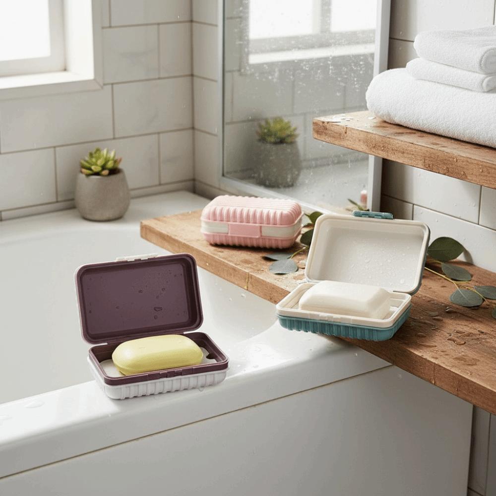 Verdickte Kunststoff-Seifenschale Wasserdichter Seifenhalter Abnehmbare Reise-Seifenschale Wandern