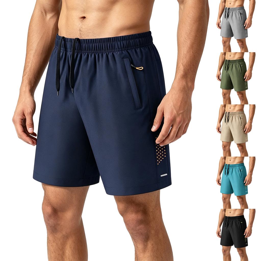 Men's Athletic Shorts Summer Five Inch Inseam Lightweight Stretch Quick Dry Training Running Workout Shorts with Pockets Drawstring Waistband