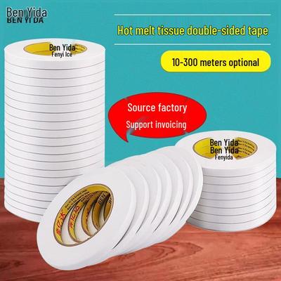 High Viscosity Double-Sided Foam Tape Large Roll: Strong Adhesive, Hot Melt, Cotton Paper Base