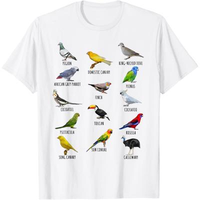 Colorful Birds Species Biology Types Bird Identification T-Shirt