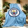 Manchester City FC Pattern Blanket for Home Decoration, Bed, Sofa, Car Travel, Camping, Suitable for All Seasons, Birthday Christmas Gift