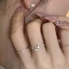 Slender tetragonal synthetic zircon double-layer S ring design sense does not fade index finger ring