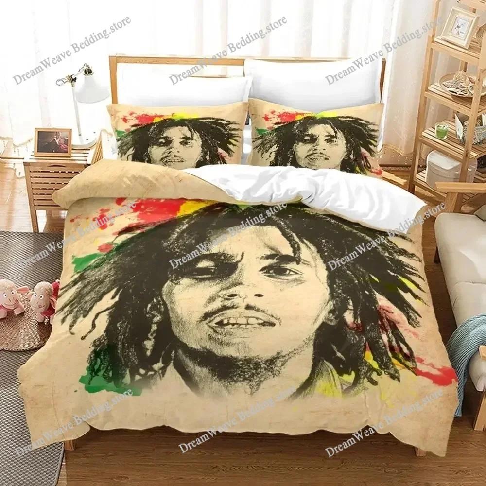 3D Print Bob Marley Duvet Cover Sets Music Legends Jamaica Singer Comfortable Bedspreads Queen King Size Polyester Bedding Sets9