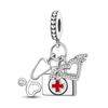 Orstarry S925 Silver Charm Medical Care Love Doctor Nurse Stethoscope Pendant For Bracelet DIY Jewelry Making
