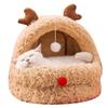 Winter Cozy Insulated Pet House Quilted Fluffy Bed for Cats Christmas Pet Gift Warmth Scented Plush Dogs House Large Capacity