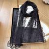 Lightweight Sunscreen Shawl Breathable Mesh Silk Scarf Elegant Lace Scarf  Spring