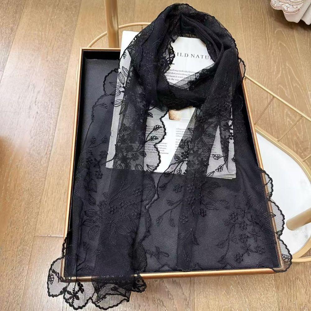 Lightweight Sunscreen Shawl Breathable Mesh Silk Scarf Elegant Lace Scarf Spring