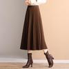 Bailuyu Autumn/Winter High-Waist Pleated Knit Midi Skirt