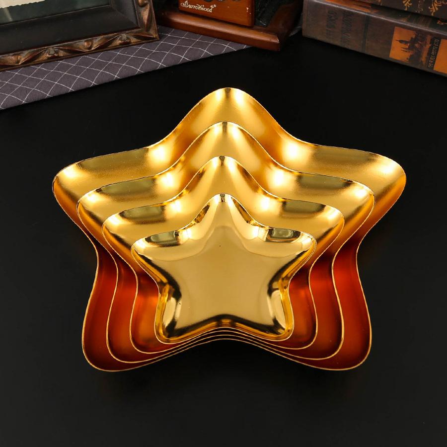 European Star Tray Snack Nut Plate Fruit Plate Dining Room Living Room Plate Jewelry Plate Photo Jewelry Ornament