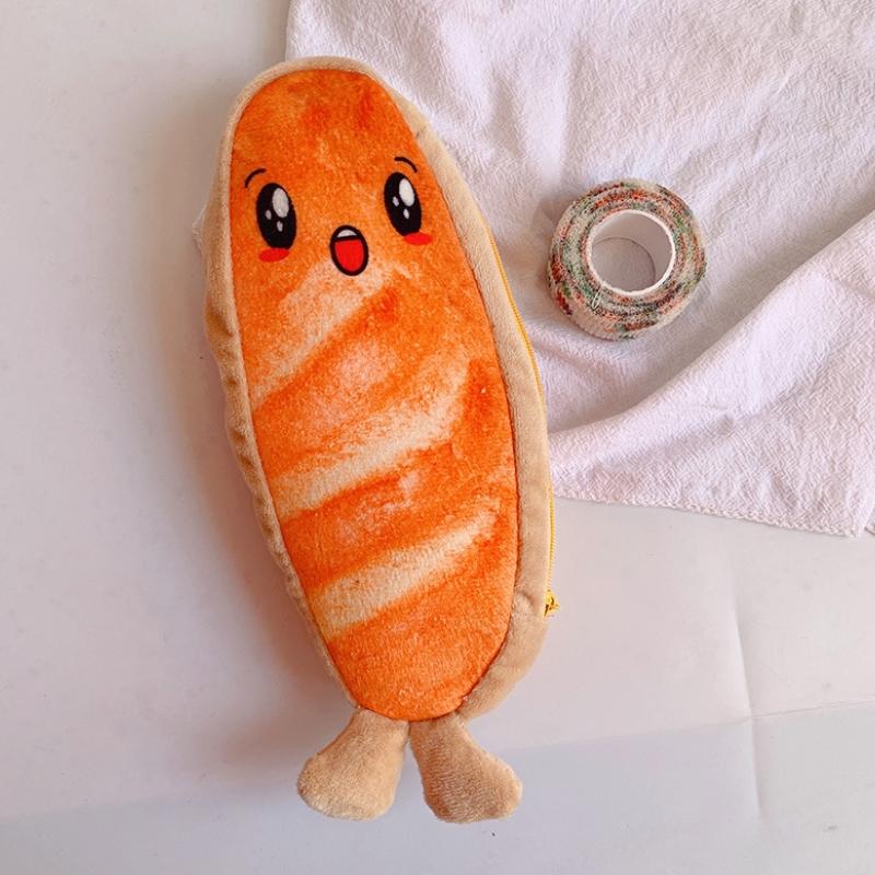 1PC Toasted Bread Pencil Case, Student Cute Pencil Box, Children's Stationery Storage Bag, School Supplies