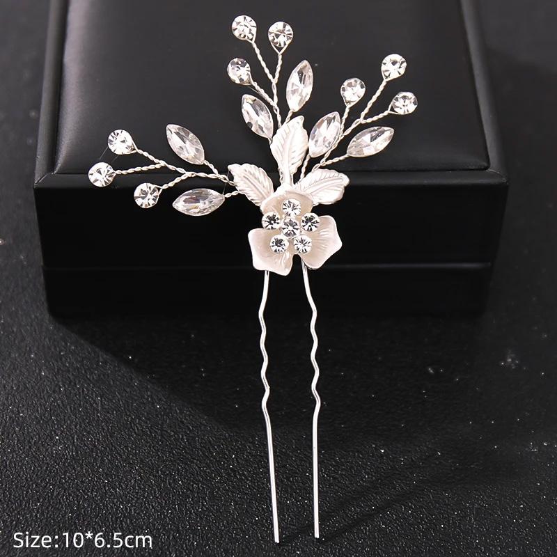 Fashion Crystal Pearl Rhinestone Hairpins Stick Hair Clip For Women Bridal Hair Accessories Party Wedding Hair Clips Jewelry