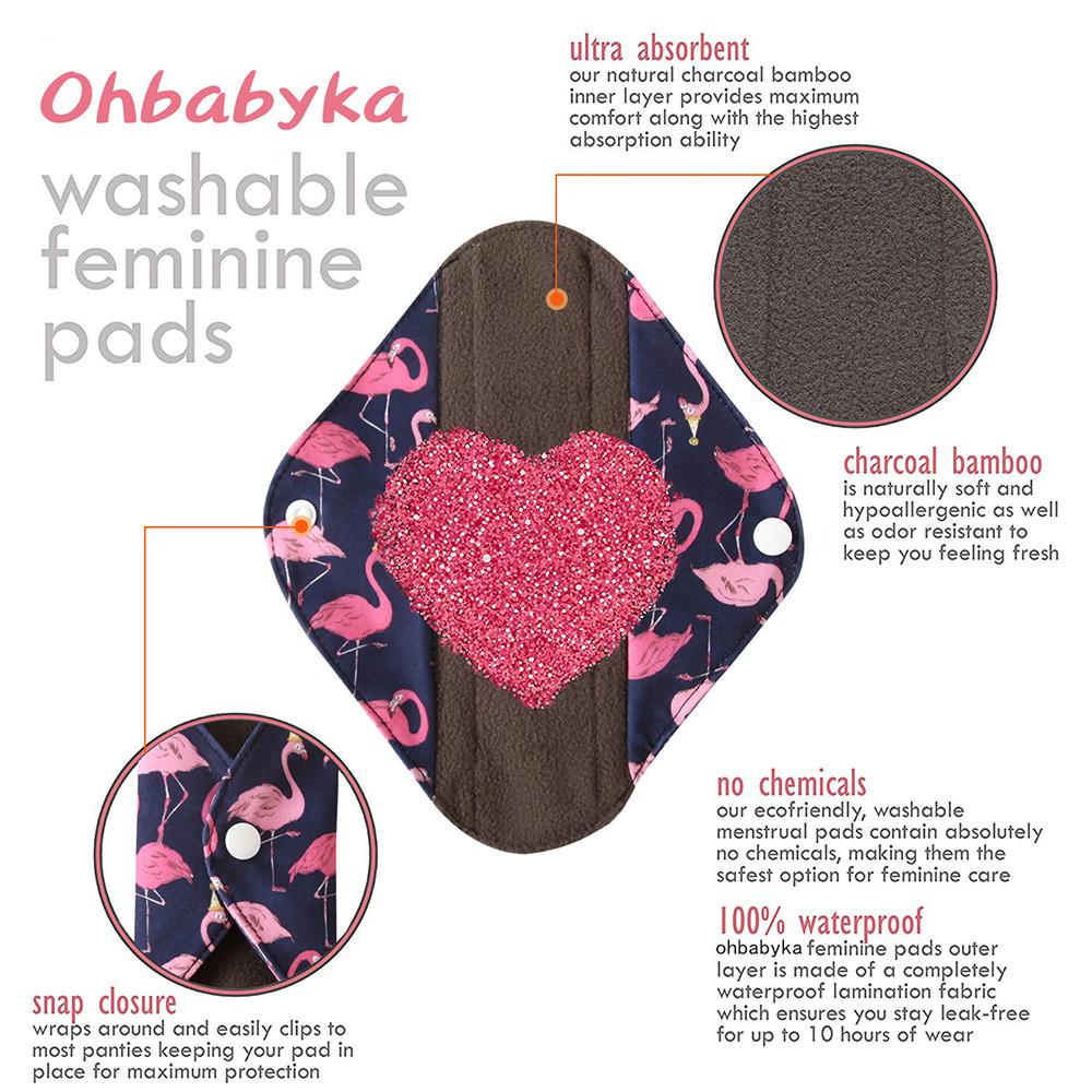 Women's Reusable Cotton Pad Menstruation Cloth Sanitary Soft Pad Napkin Washable Waterproof Panty Lining Feminine Sanitary Pad