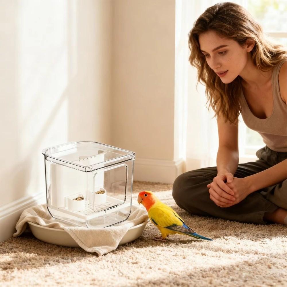 Transparent Automatic Feeding Device Large Capacity Bird Food Dispenser  Balcony