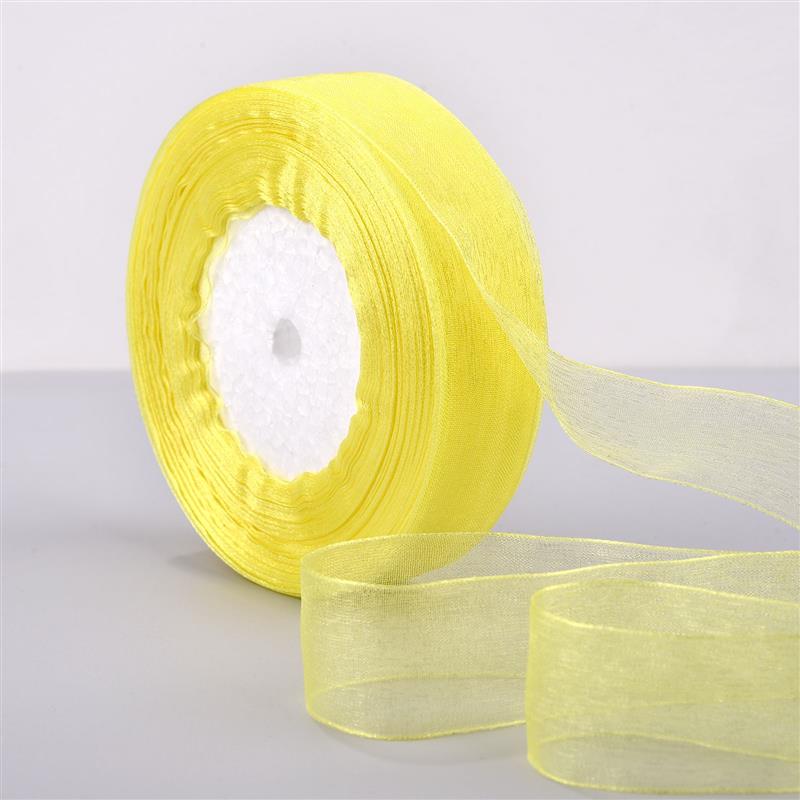 2.5cm * 50 Yards Lace Gauze Ribbon Chiffon Ribbon Valentine'S Day Transparent Flower Packaging DIY Handmade Straps Lace Fabric