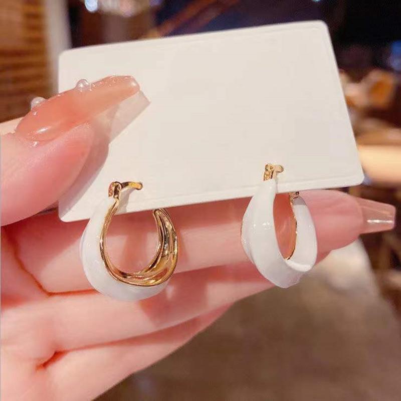 Luxury Female Big Round Hoop Earrings For Women Zircon Stone Earrings Trendy Fashion Wedding Jewelry Gift
