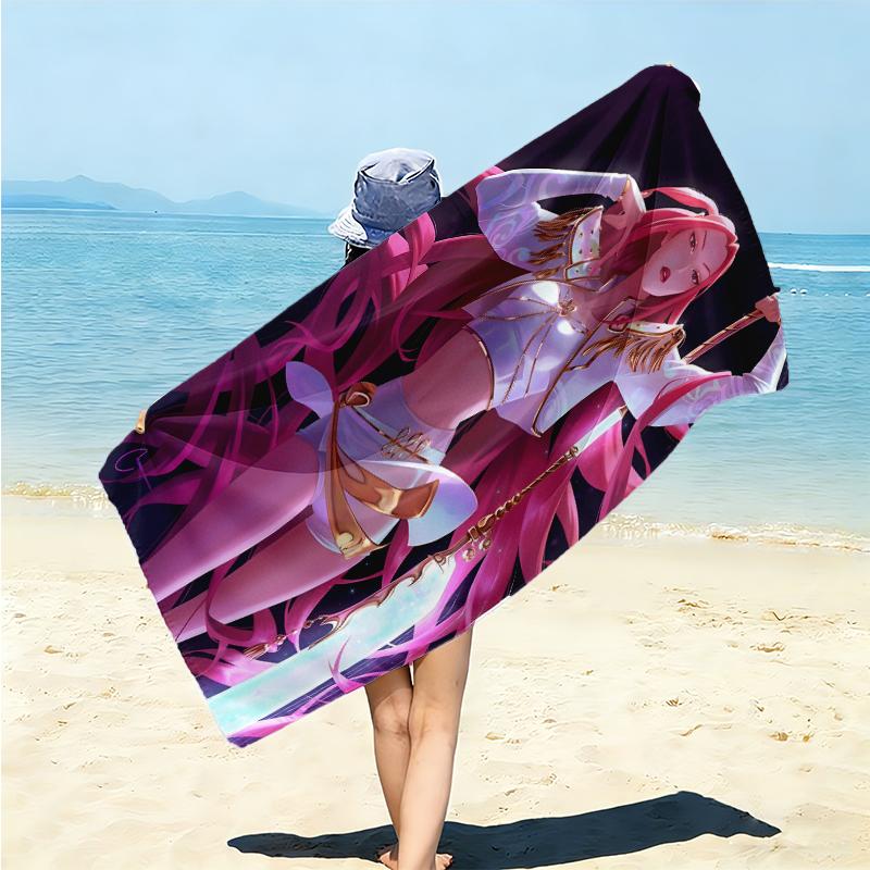 1Pc Fantasy Heroes Action Beach Towel Microfiber Beach Towel Thin Absorbent For Beach Swimming Yoga Bath Sports 0917195
