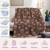 Choco Floral Bow Flannel Blanket Warm Soft Halloween Christmas Couch Warm Cozy Decorative Decor Gift For All Season