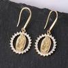 Orecchini pendenti Vergine Maria per donna, ganci per orecchini in zircone rotondo scintillante, regalo di gioielli di moda