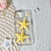 Sea Star Shell Phone Case for Apple 16promax Sparkling Pink Glitter for IPhone17 Transparent 15 Women's Fashion