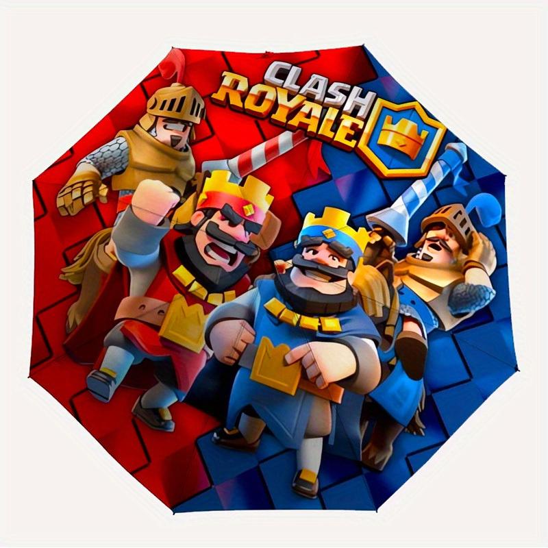 1pc Clash Royale Royal Battle Themed High-quality Umbrella,Automatic Opening and Closing Umbrella,Multi-functional Umbrella G0811071