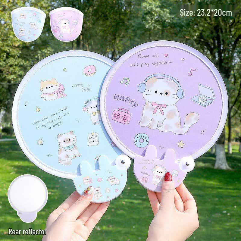 Children s Portable Round Fabric Folding Fan