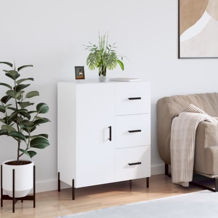 VidaXL Buffet Blanc brillant 69,5x34x90 cm Bois d'ingénierie 827926