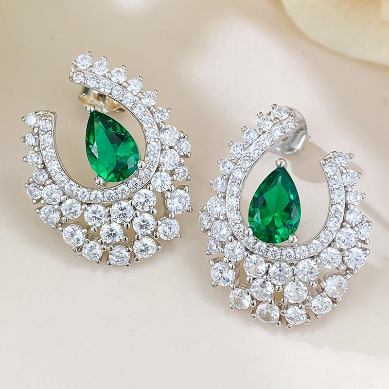 Longlongjin Jewelry: Christmas s925 Silver Ice Linghua Stud Earrings - Elegant, Luxury-Style Dangle Earrings for Women