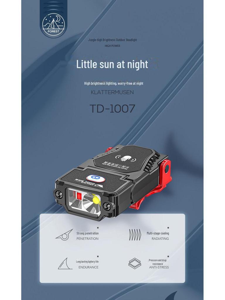 Ultra-Light Rechargeable Cap Clip Headlight for Night Fishing