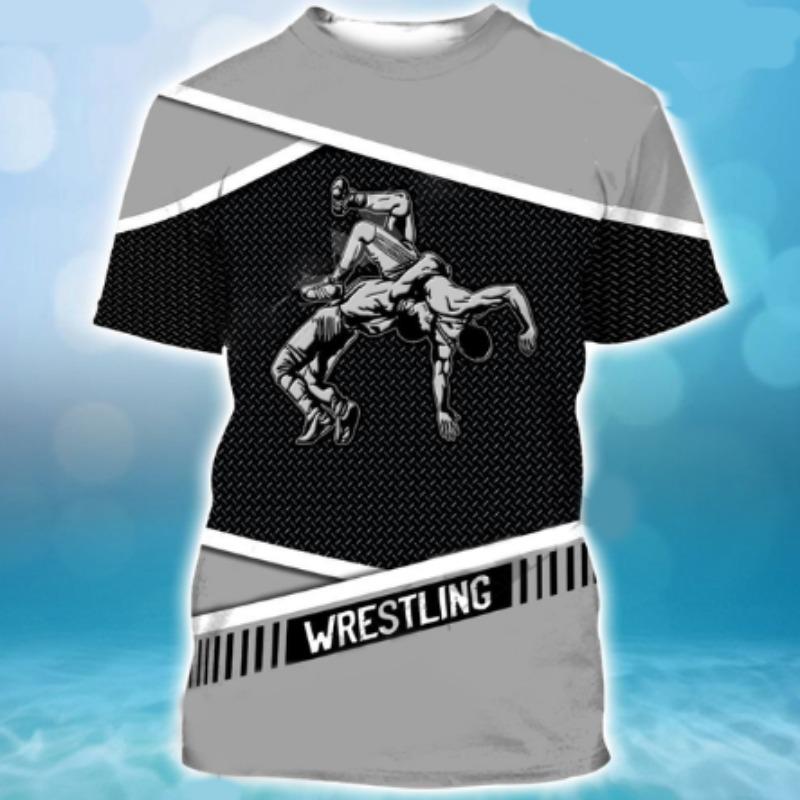 Sport Summer Men'S T-Shirt Wrestling Taekwondo Casual Sport O Collar Quick Dry Loose Short Sleeved Fashion Street Fitness Top
