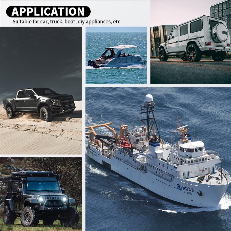 DaierTek 4PCS Round Rocker Switch 12V 20A Round Toggle Switch 12 Volt DC Lighted 3 Pin 2 Way SPST Switch for Automotive Car Boat