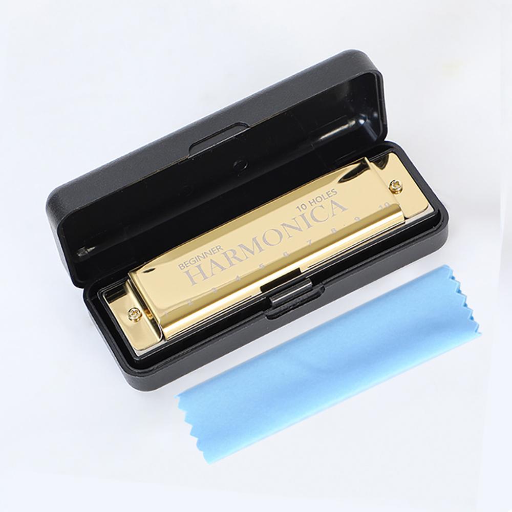 10-otworowa harmonijka ustna tonacji C Blues Harp Harmonijka ustna Obudowa z brązu fosforowego Diatoniczny zestaw harmonijkowy dla początkujących dla dzieci