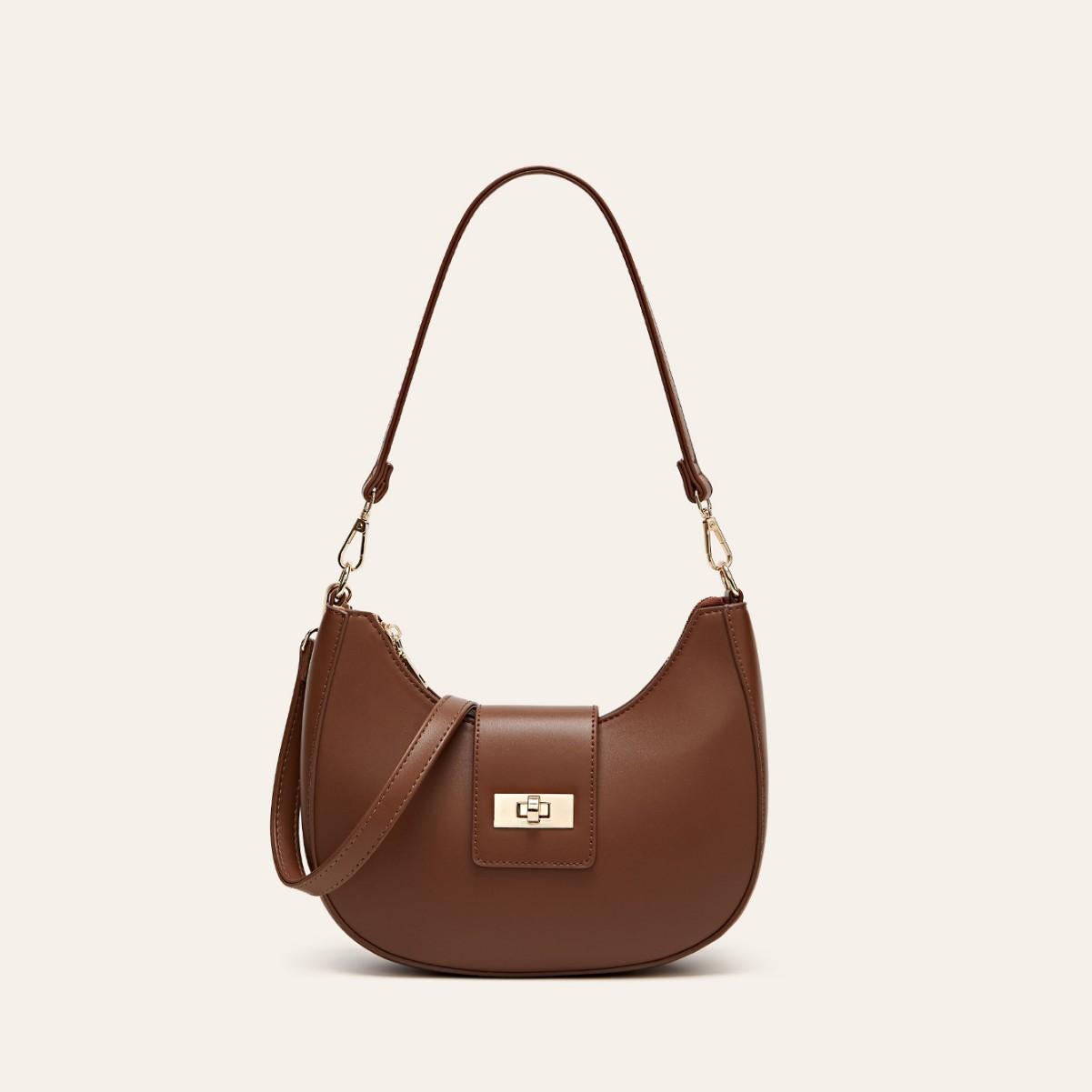 

Underarm messenger bag New double handbag Niche French shoulder bag Women s office workers Urban simple crescent bag