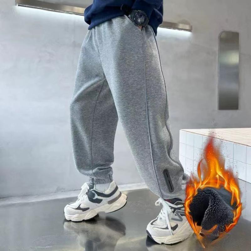 Children's Fleece Sports Pants Autumn Winter Boys Thick Casual Sweatpants