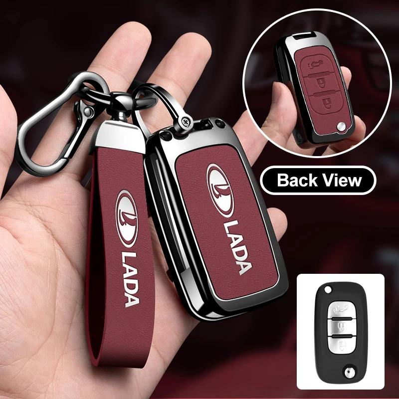 Car Zinc Alloy Key Case Bag For Lada Vesta Niva Samara Kalina Largus Priora Xray Granta Cross Key Shell Decoration Accessories