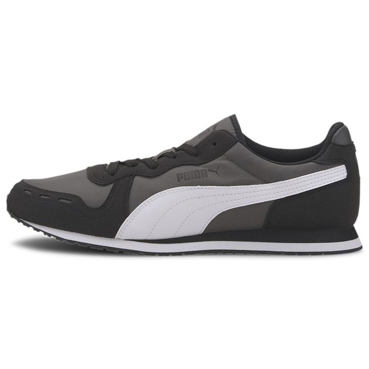 Puma Cabana Run Comfortable Versatile Leather Shock Absorption Non-Slip Low-Top Marathon Running Shoes Unisex sneaker Black Gray 373393-01